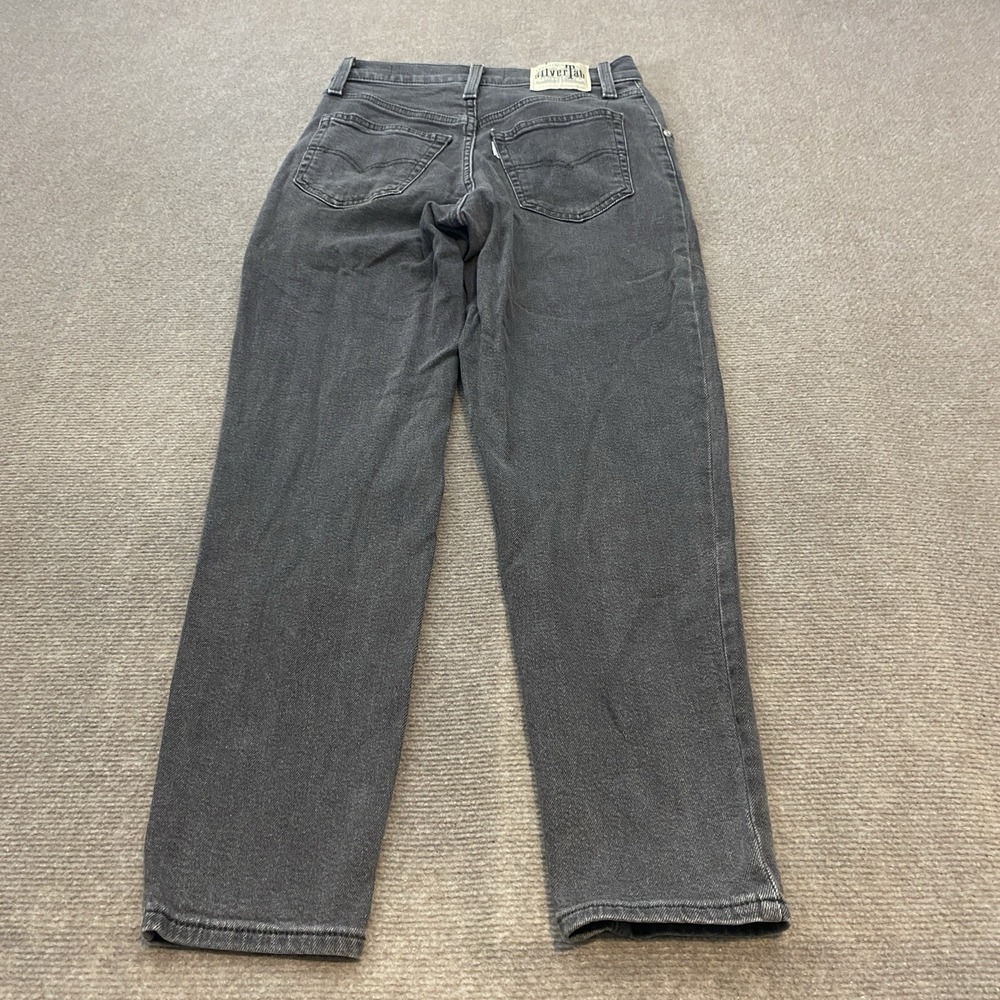 Levis SilverTab Mom Jeans Womens 26x27 Gray Y2K High Rise Relaxed Stretch Denim
